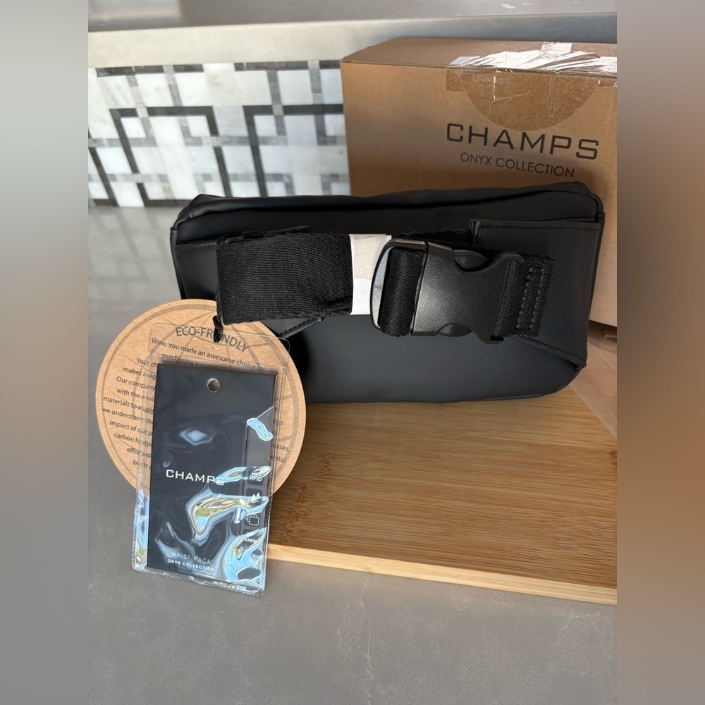 NWT Luxury RFID-Blocking Belt Bag | Champs Onyx Collection | Black | Gift Ready - Picture 10 of 16